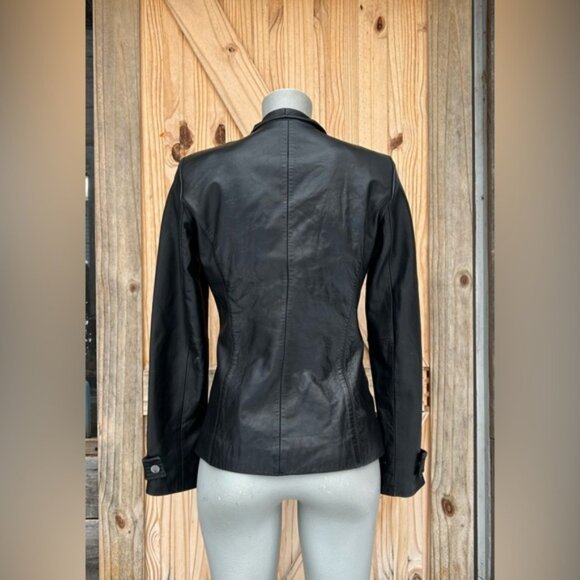 Kenneth Cole Reaction Black Soft Leather Zip Jacket~S~ - Picture 4 of 7